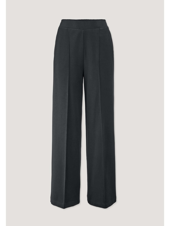 Hessnatur Hose Wide Leg Relaxed aus Bio-Baumwolle in schwarz
