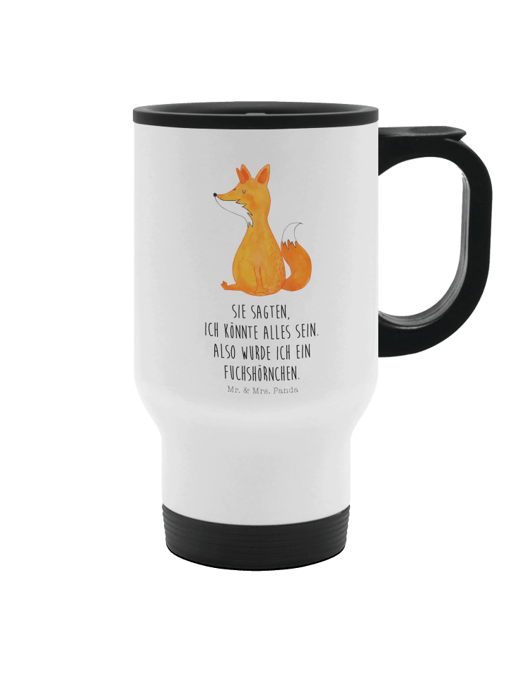 Mehrwegbecher Einhorn Wunsch mit Spruch in Weiß