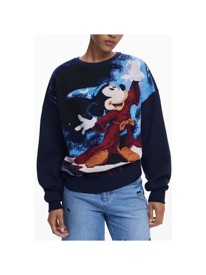 Blau Baumwolle Damen Sweatshirt