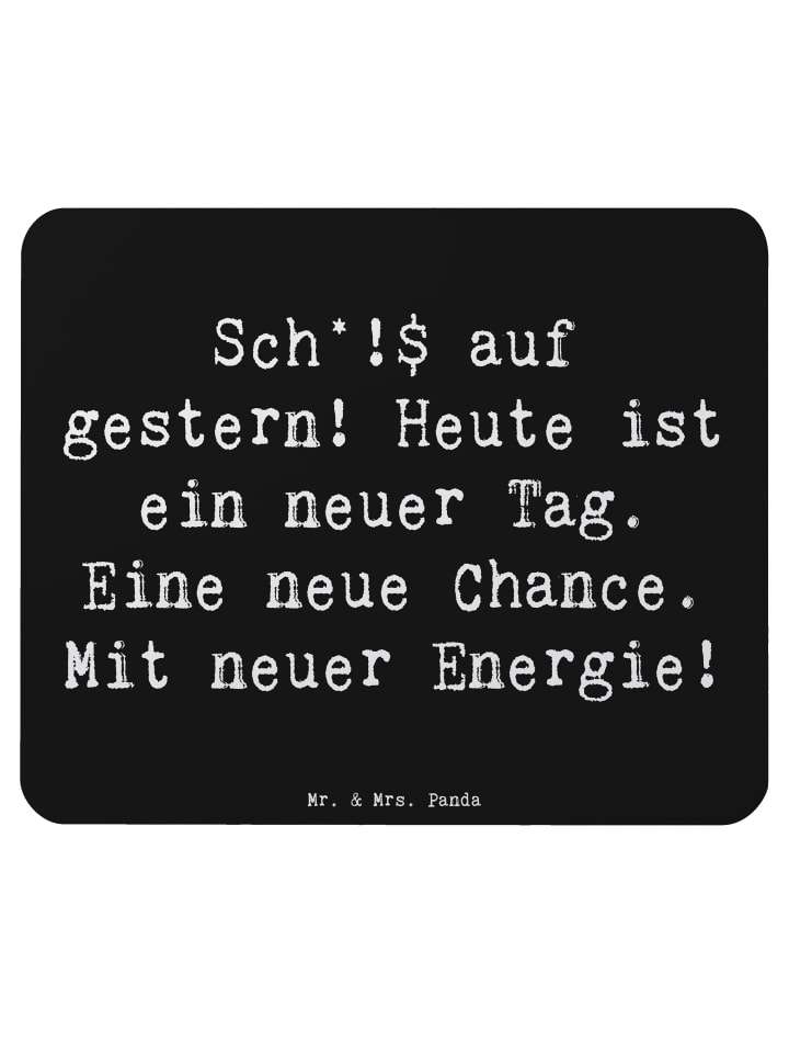 Mauspad Spruch Selbstzweifel Neuanfang mit Spruch in Schwarz