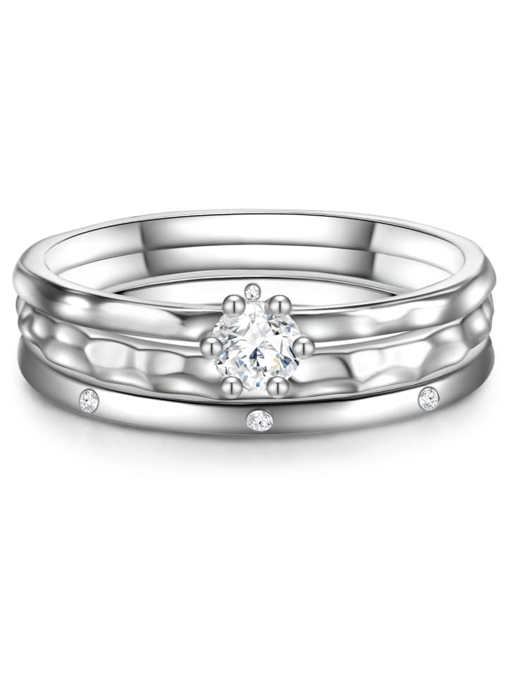 Ring aus Sterling Silber mit Zirkonia in silber
