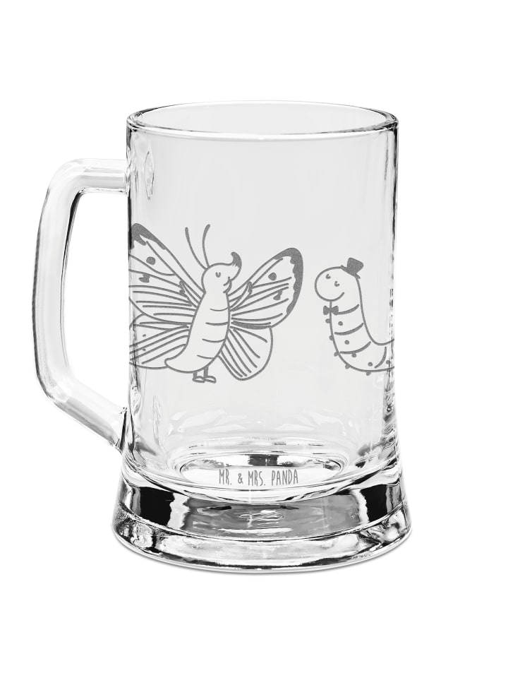 Maßkrug Raupe Schmetterling ohne Spruch in Transparent