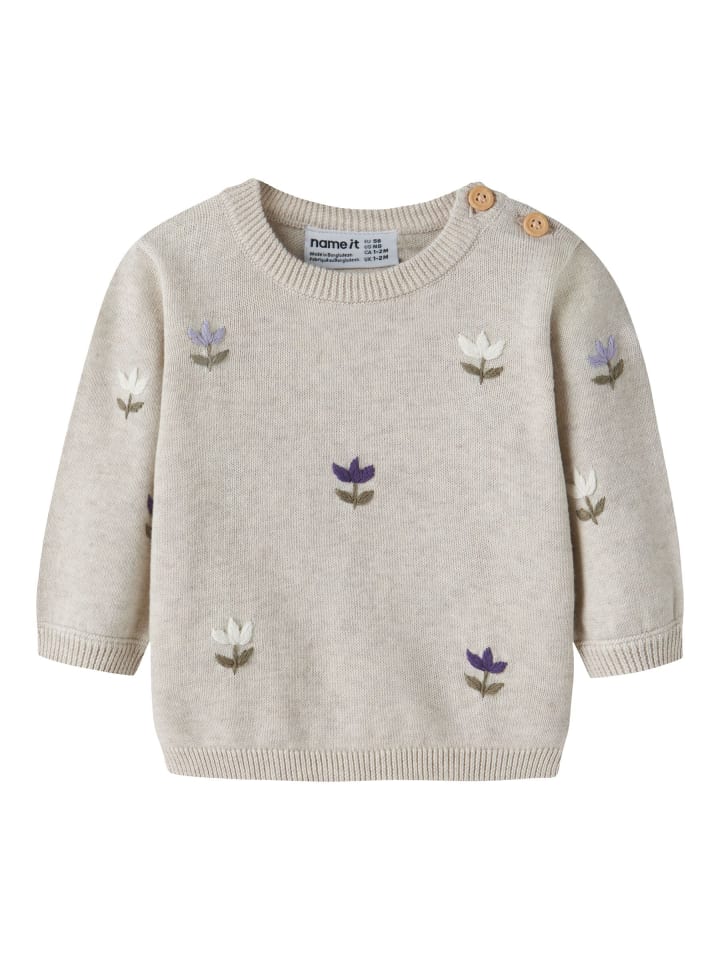 Strickpullover in Peyote Melange1