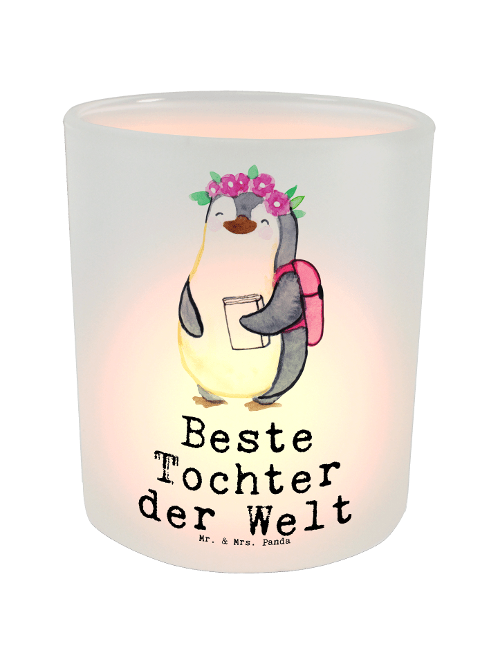 Kerzenhalter Pinguin Beste Tochter der Welt mit... in Transparent