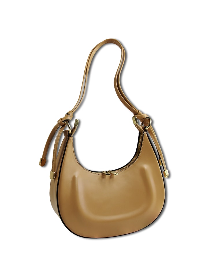 Toscanto Umhängetasche Leder braun, taupe ca. 27cm