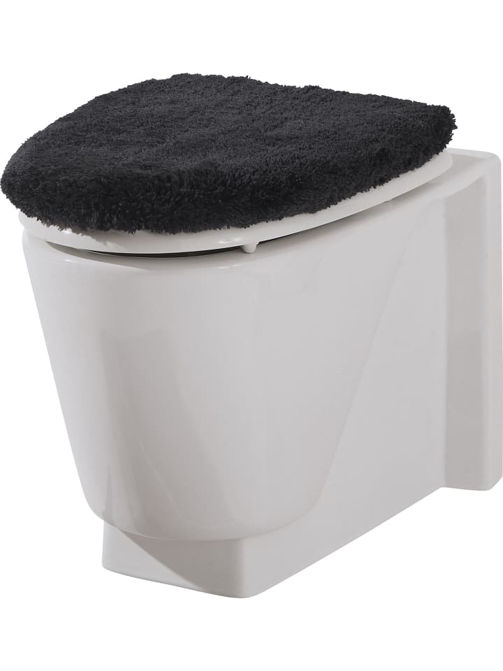 WC-Deckelbezug Veria in grau-schwarz