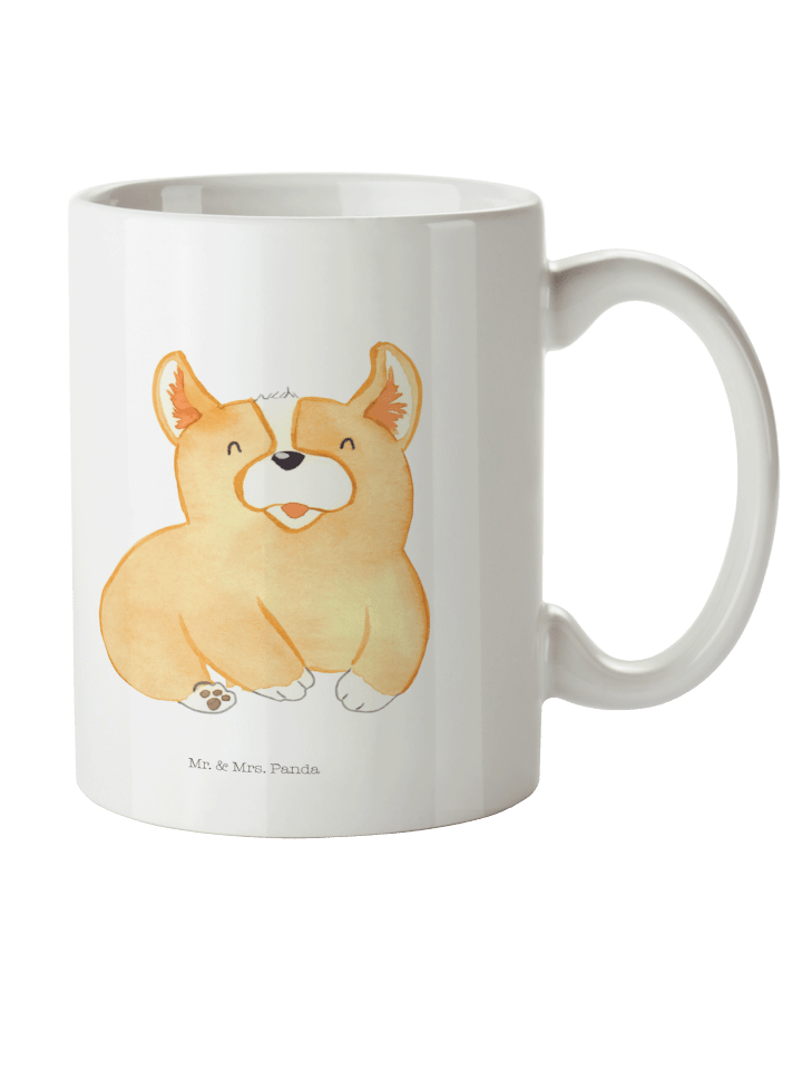 Kaffeetasse Corgie ohne Spruch in Weiß