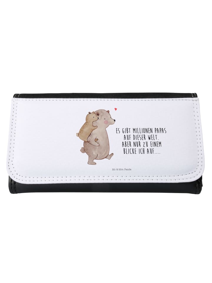 Portemonnaie Papa Bär mit Spruch in Weiß