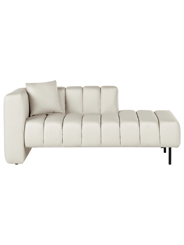 Chaiselongue LANNILS in Beige/Schwarz - (W) 173 x (H) 73 x (L) 79 cm linksseitig