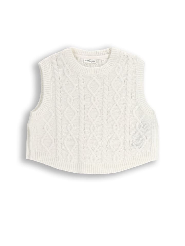 Strickweste in ecru