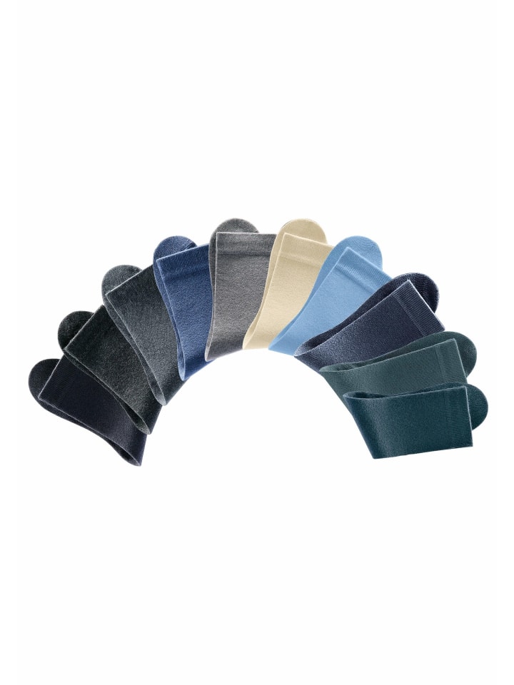 Basicsocken in 6x blau, beige, grau, anthrazit, 11x schwarz