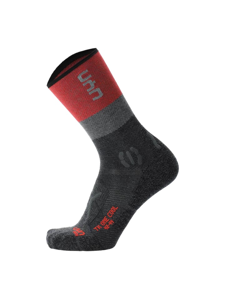 Socken 1er Pack in Grau/Rot
