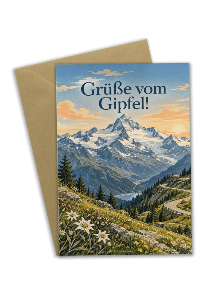 Klappkarte Großglockner majestätisch Design mit... in Weiß