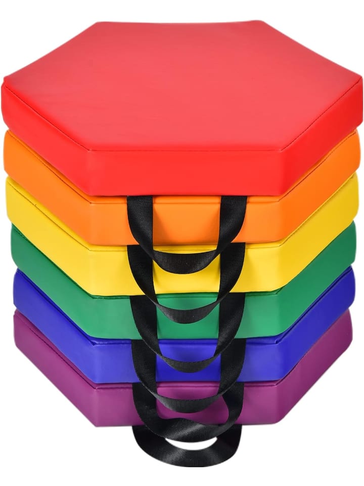 6er Set Stuhlkissen in Bunt