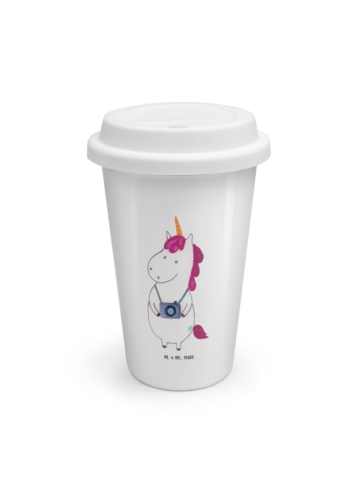 Thermobecher Einhorn Fotograf ohne Spruch in Weiß