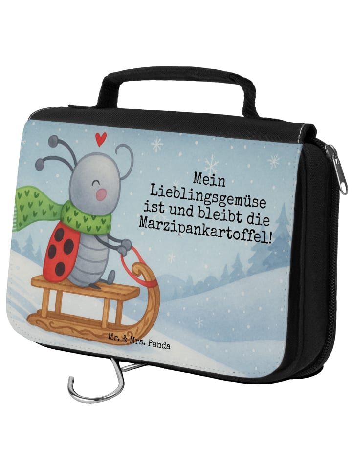 Kosmetiktasche Smörle Rodeln Design mit Spruch in Weiß