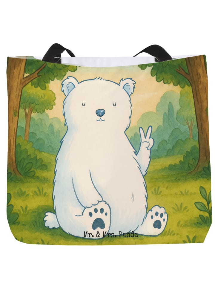 Tasche Eisbär Faul Design ohne Spruch in Weiß