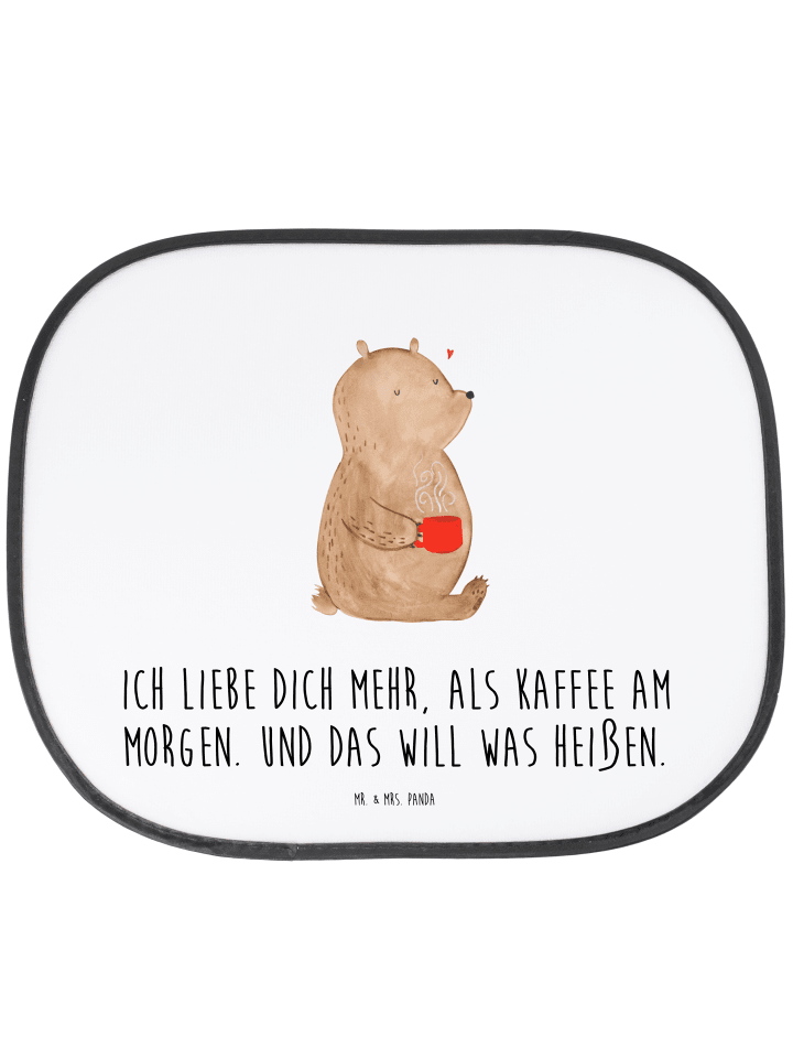 Autofenster Sonnenschutz Bär Morgenkaffee mit S... in Weiß