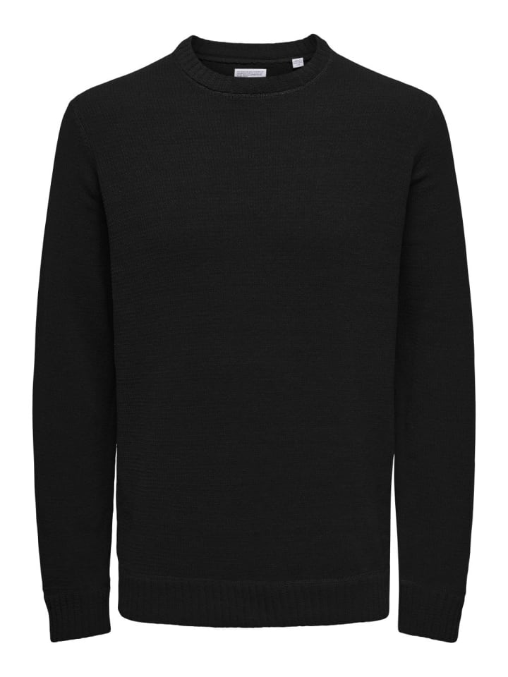 Pullover ONSETHAN LIFE REG 7 CREW KNIT in Schwarz
