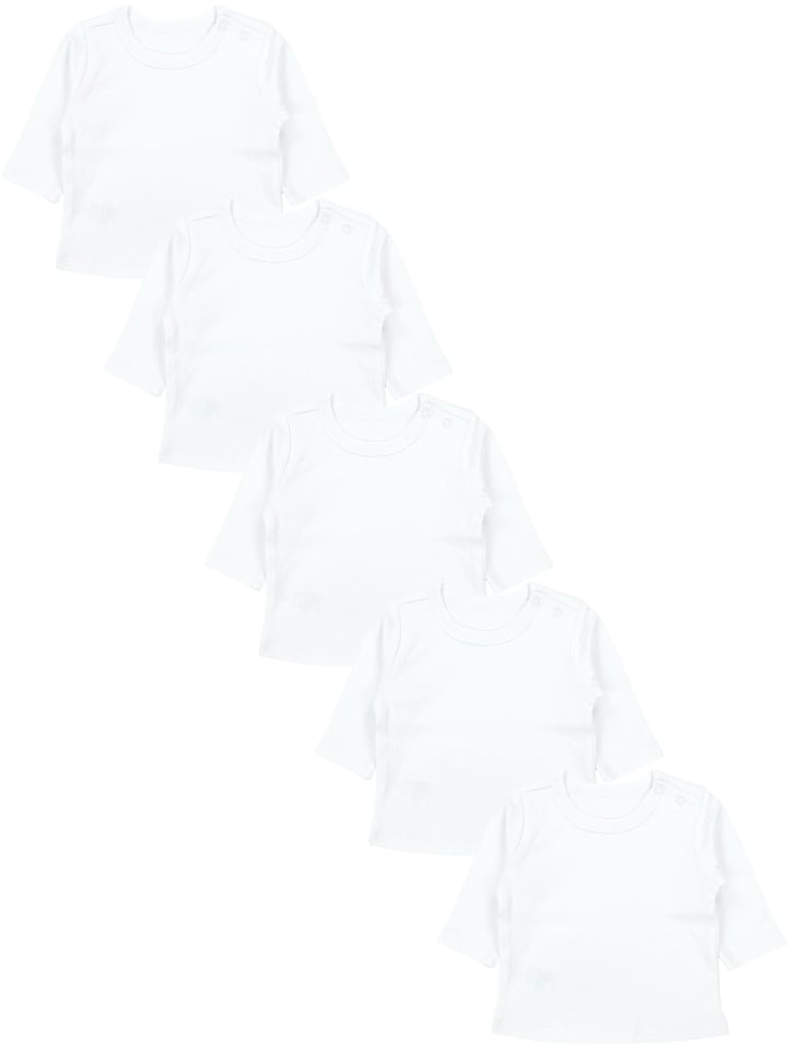 Baby Jungen Langarmshirt 5er Set in weiß