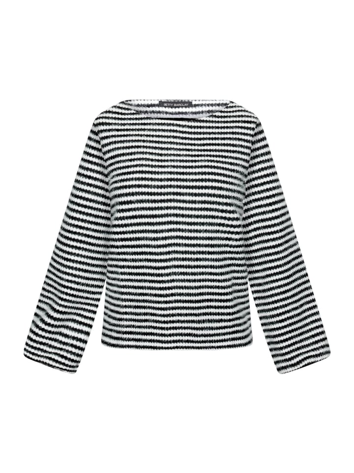 Sweatshirt mit Kordelzug in Weiß/Schwarz