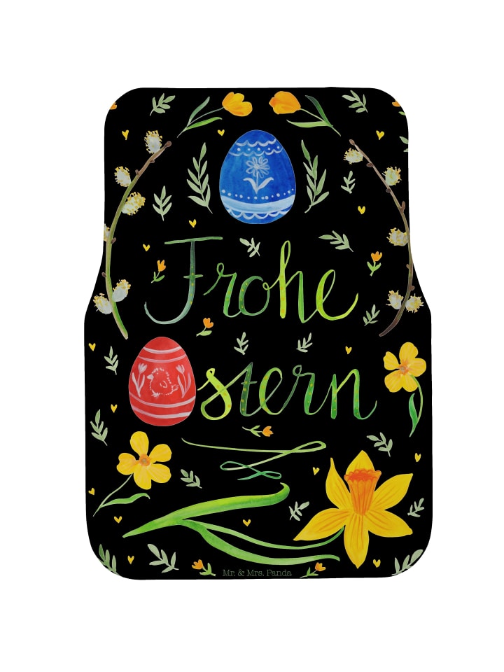 Automatte Ostern Frohe Ostern mit Spruch in Schwarz