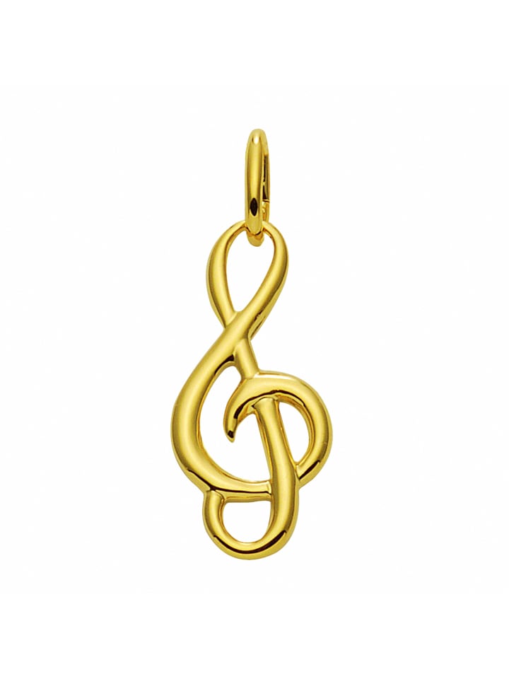 Damen 585 Gold Anhänger Notenschlüssel in gold