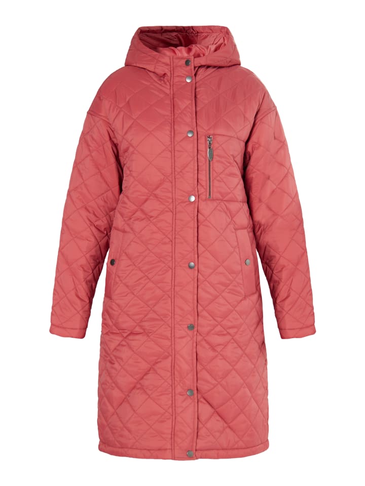 Damen Leichter Steppmantel in Vintage Rot