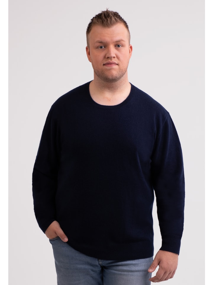 Rundhals Pullover in Marine Blau