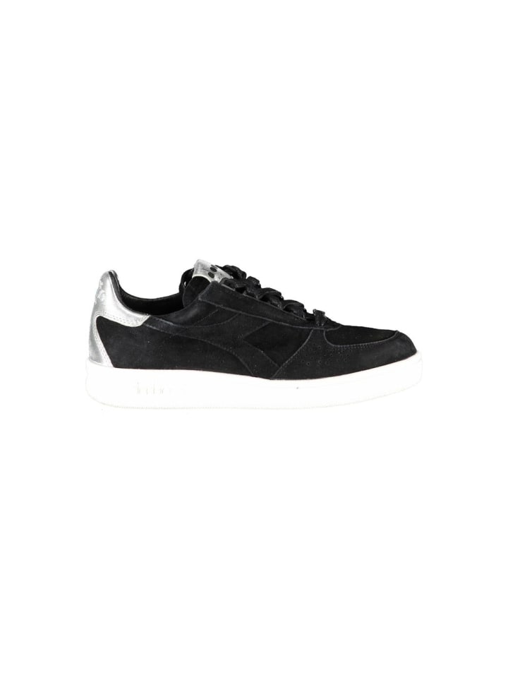 Schwarz Leder Damen Sneaker