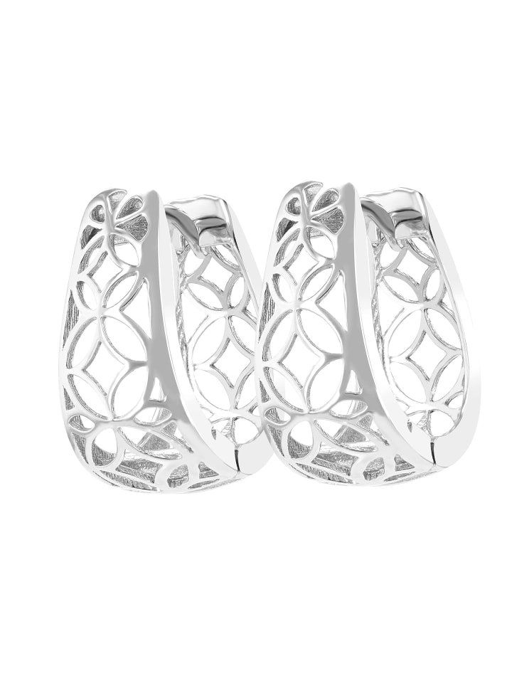 Damen Ohrringe – Klappcreole aus 925 Silber in silber