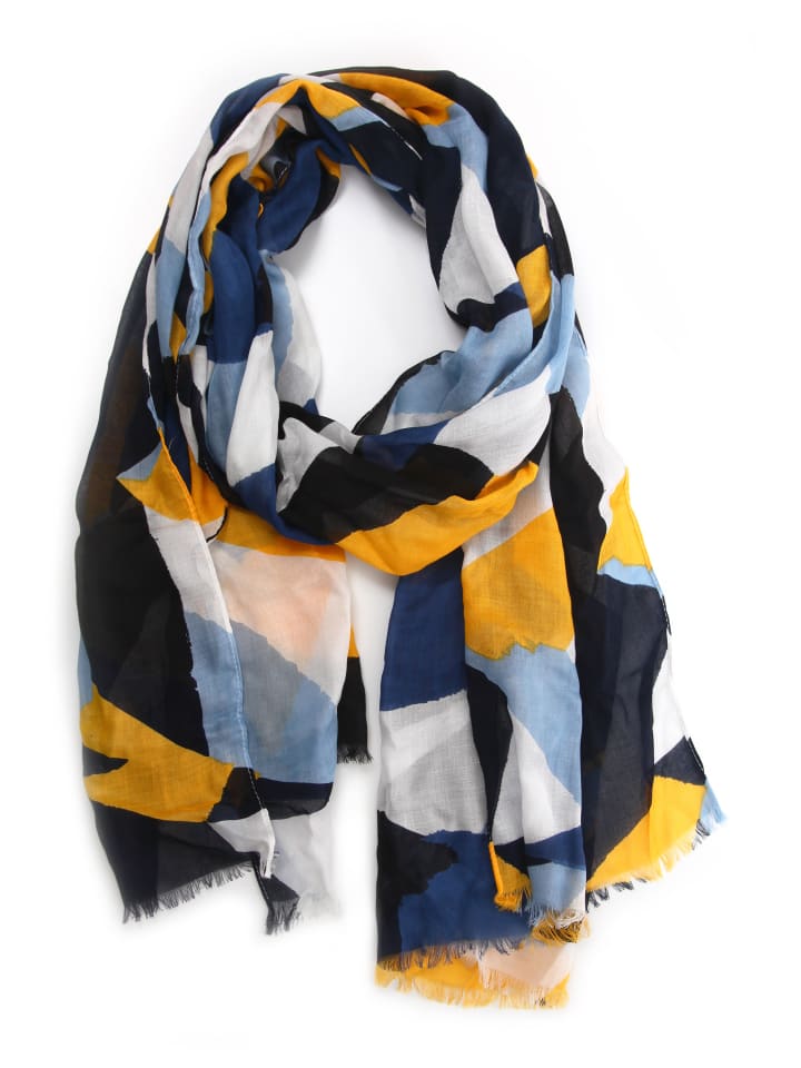 Schal mit geometrischem Design " Geo " in blau