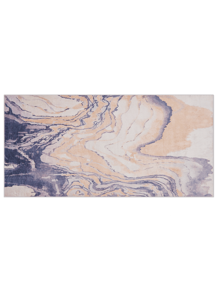Kurzflor GEBZE in Bunt/Weiß/Grau - (W) 80 x (H) 0.5 x (L) 150 cm