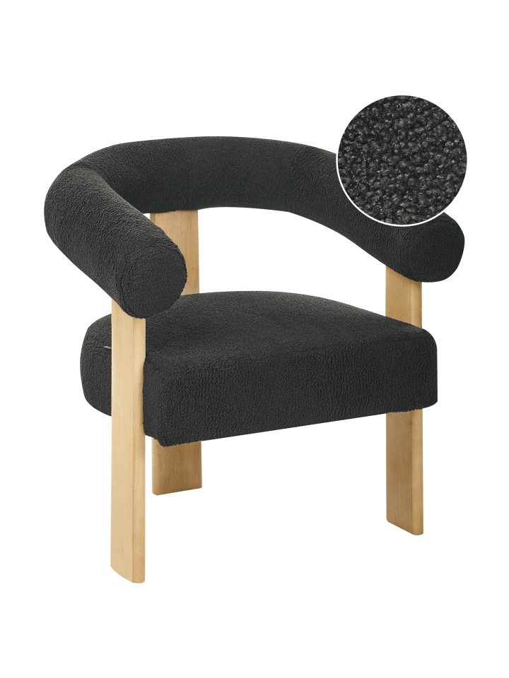 Sessel ILBRO in Schwarz/Braun - (W) 77 x (H) 76 x (L) 68 cm