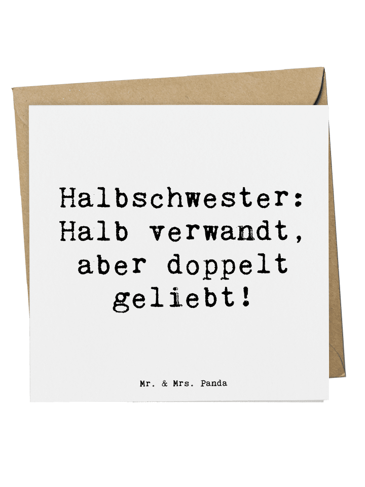 Deluxe Karte Liebe Halbschwester mit Spruch in Weiß