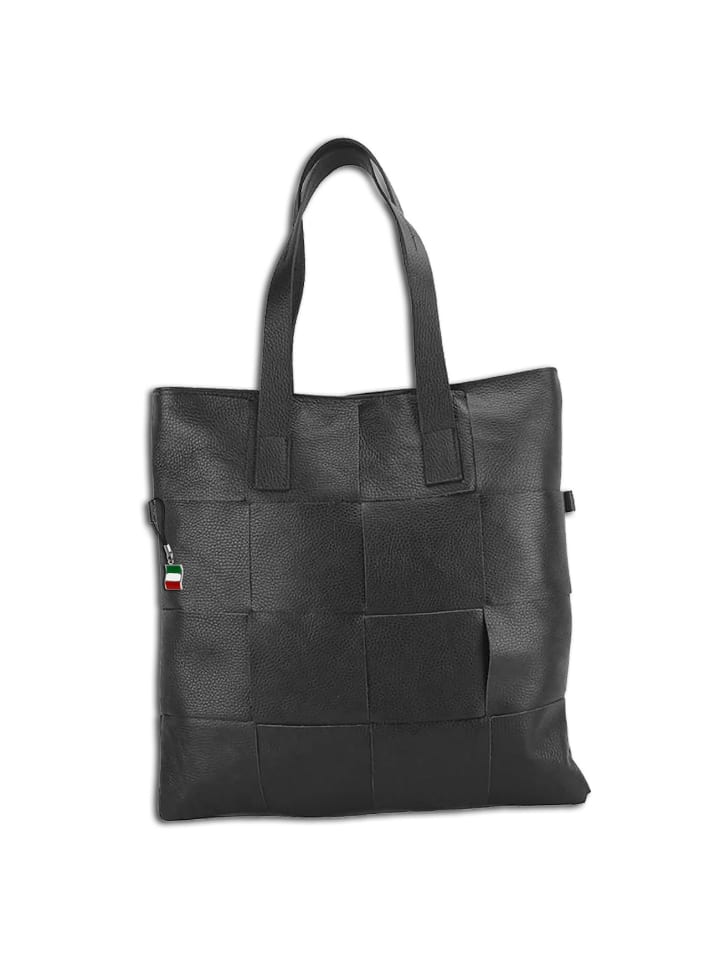 Florence Umhängetasche, Schultertasche Leder schwarz ca. 37cm