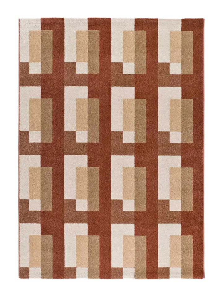 Kurzflor-Teppich ASTRA in kupfer/beige