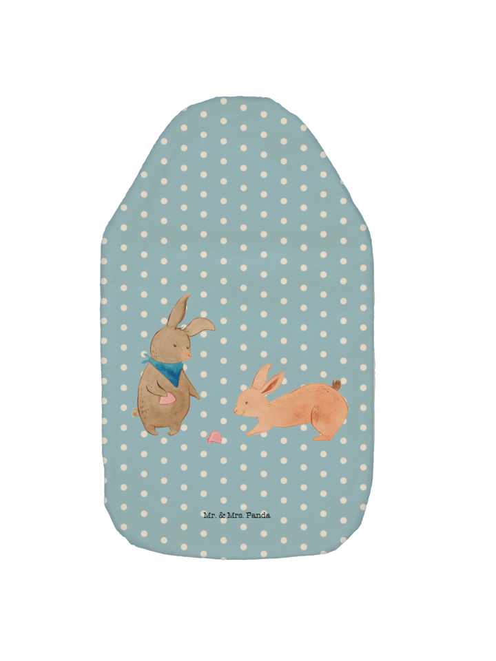 Wärmflasche Hasen Muschel ohne Spruch in Blau Pastell