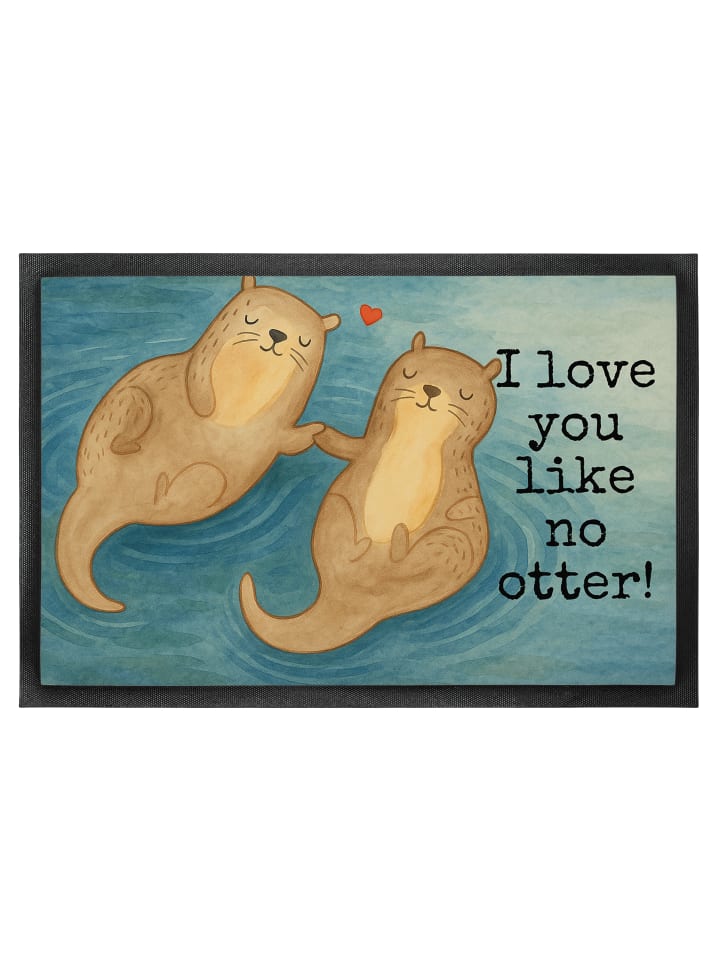 Schmutzmatte Otter Hände halten Design mit Spruch in Weiß