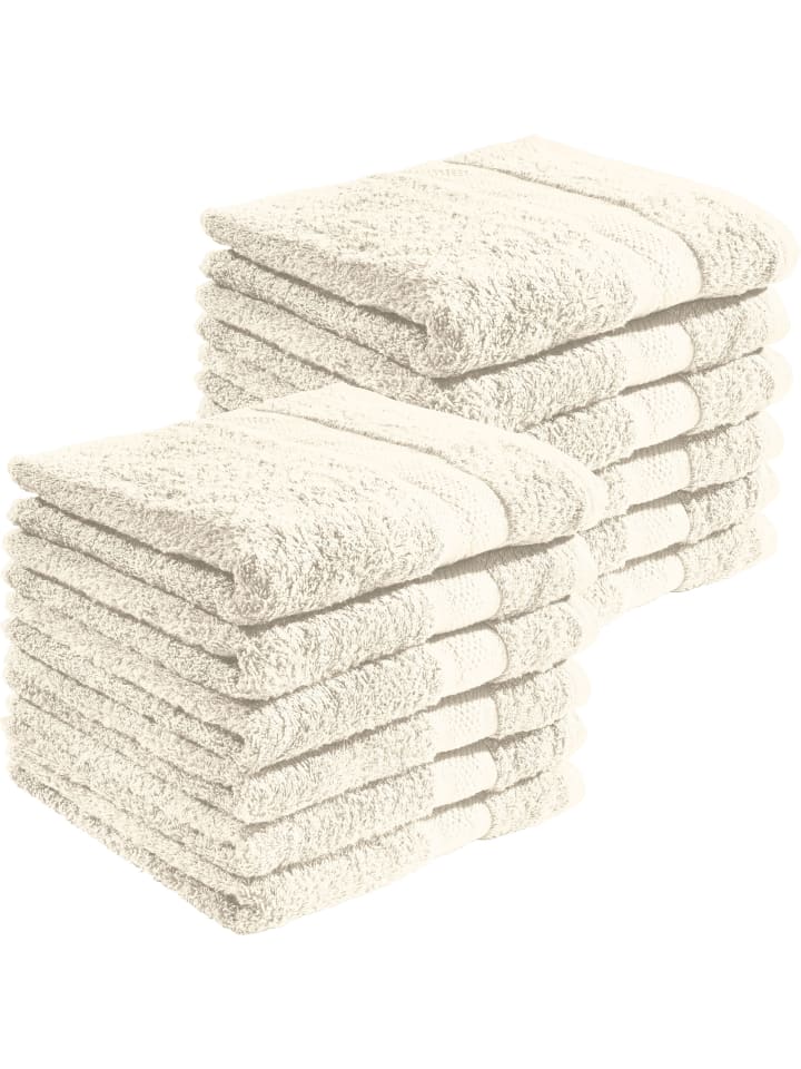 Frottier Handtuch 12er-Pack Chicago in creme