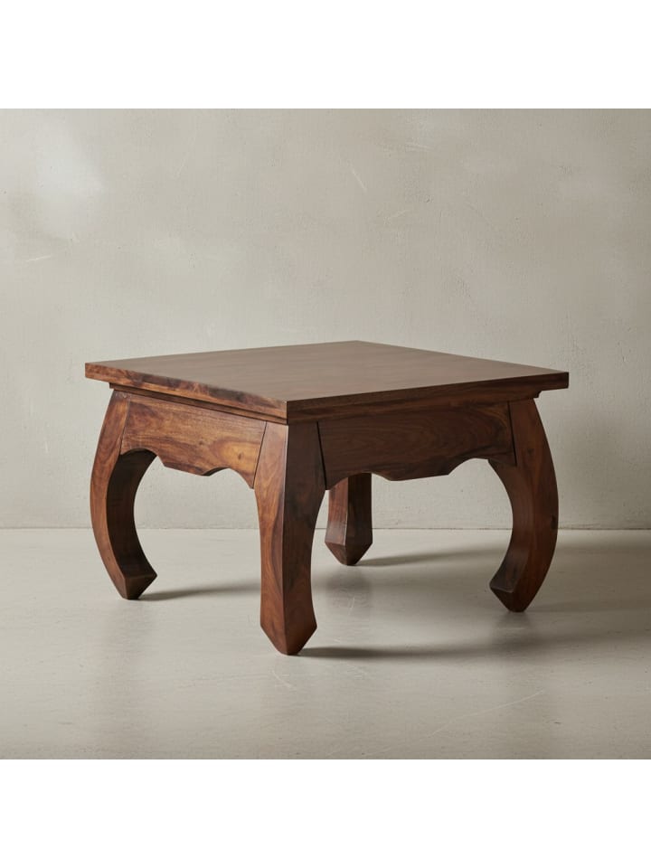 Couchtisch | Sheesham, 60cm, Massivholz, Dunkelbraun