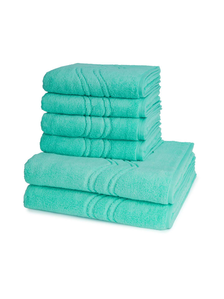 4 X Handtuch 2 X Duschtuch im Set Cashmere feeling in Bleached Aqua