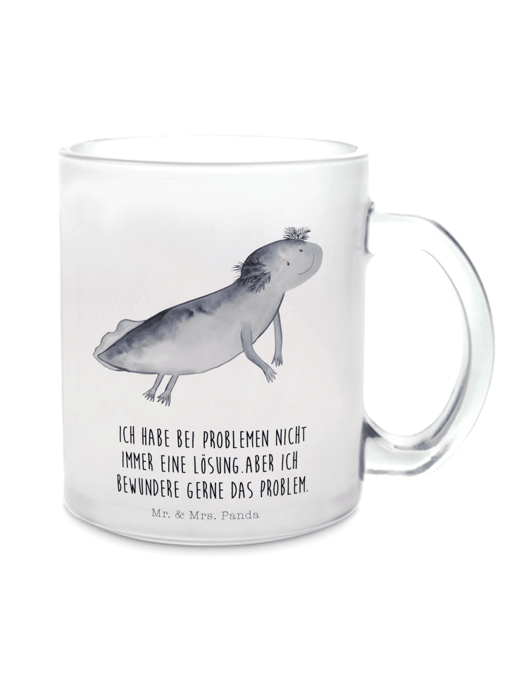 Tasse Axolotl Schwimmen mit Spruch in Transparent