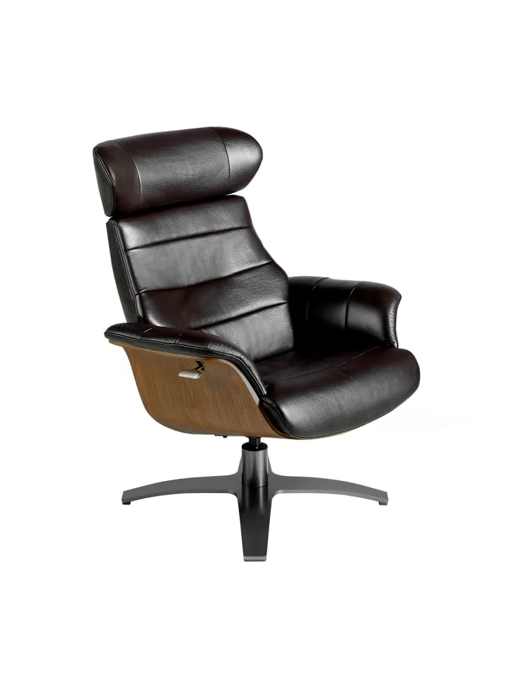 Relax-Drehsessel 5034 in Braun / Anthrazitgrau – (B)80 x (H)84 x (T)100 cm