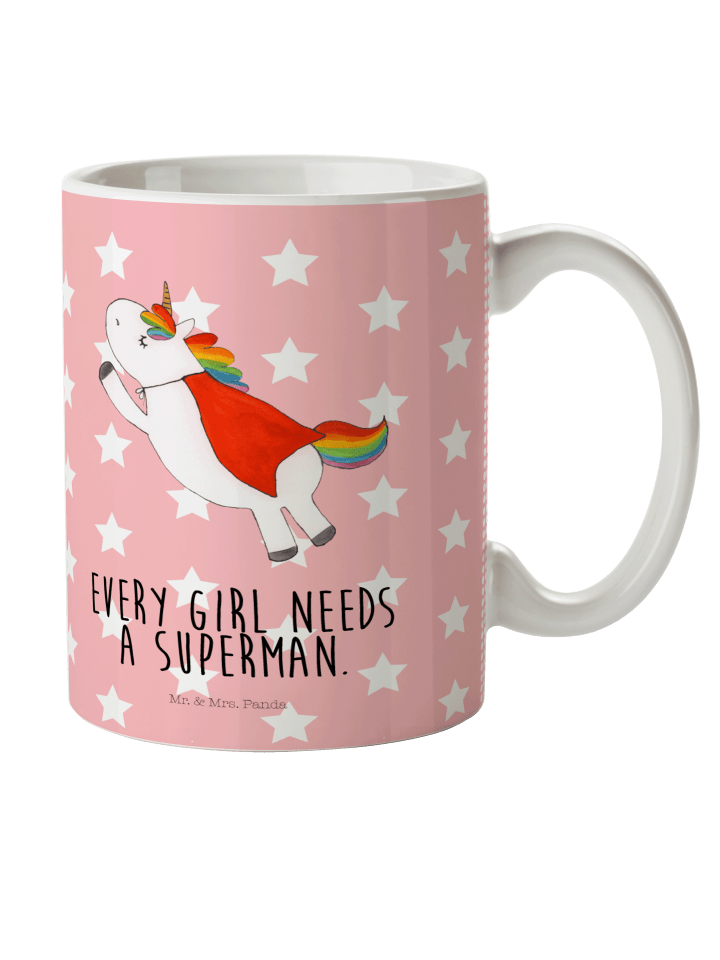 Kinderpott Einhorn Super mit Spruch in Rot Pastell