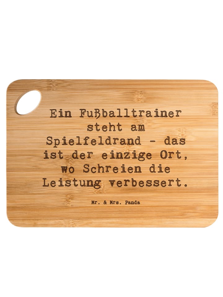 Hackbrett Spruch Fußballtrainer Energie mit Spruch in Braun