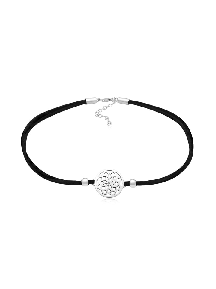 Halskette 925 Sterling Silber Blume in Silber