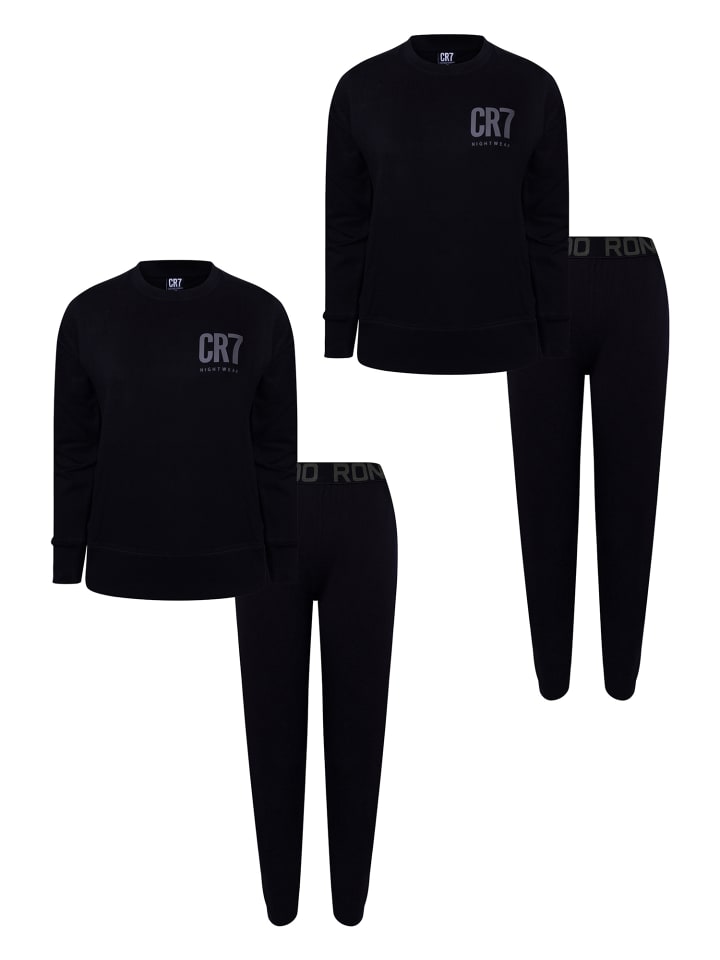 Pyjama Basic Long in Schwarz