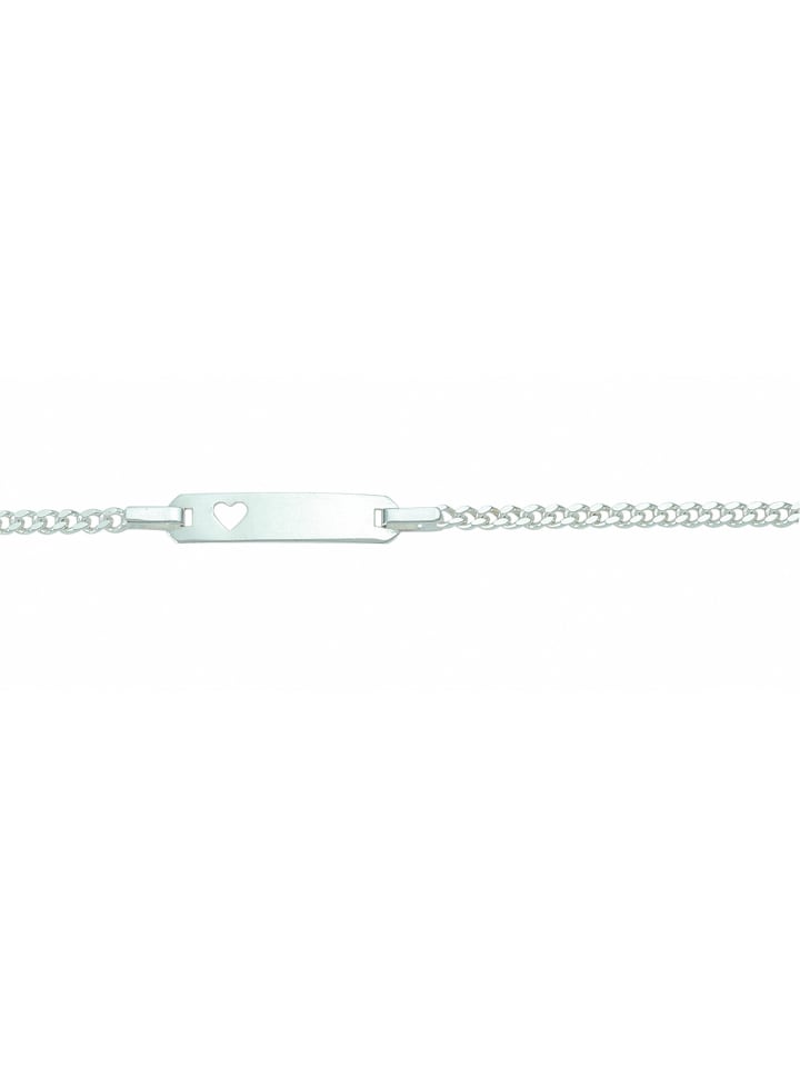 Damen 925 Silber Flach Panzer Armband 14 cm Ø 2,4 mm in silber