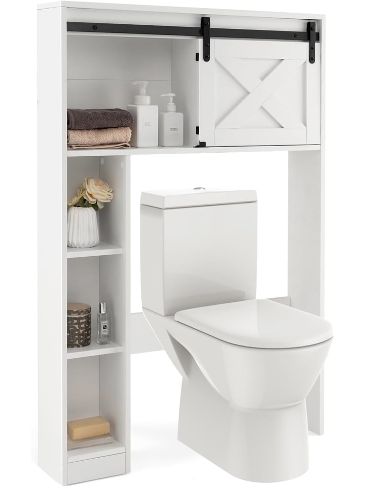 Toilettenschrank in Weiß